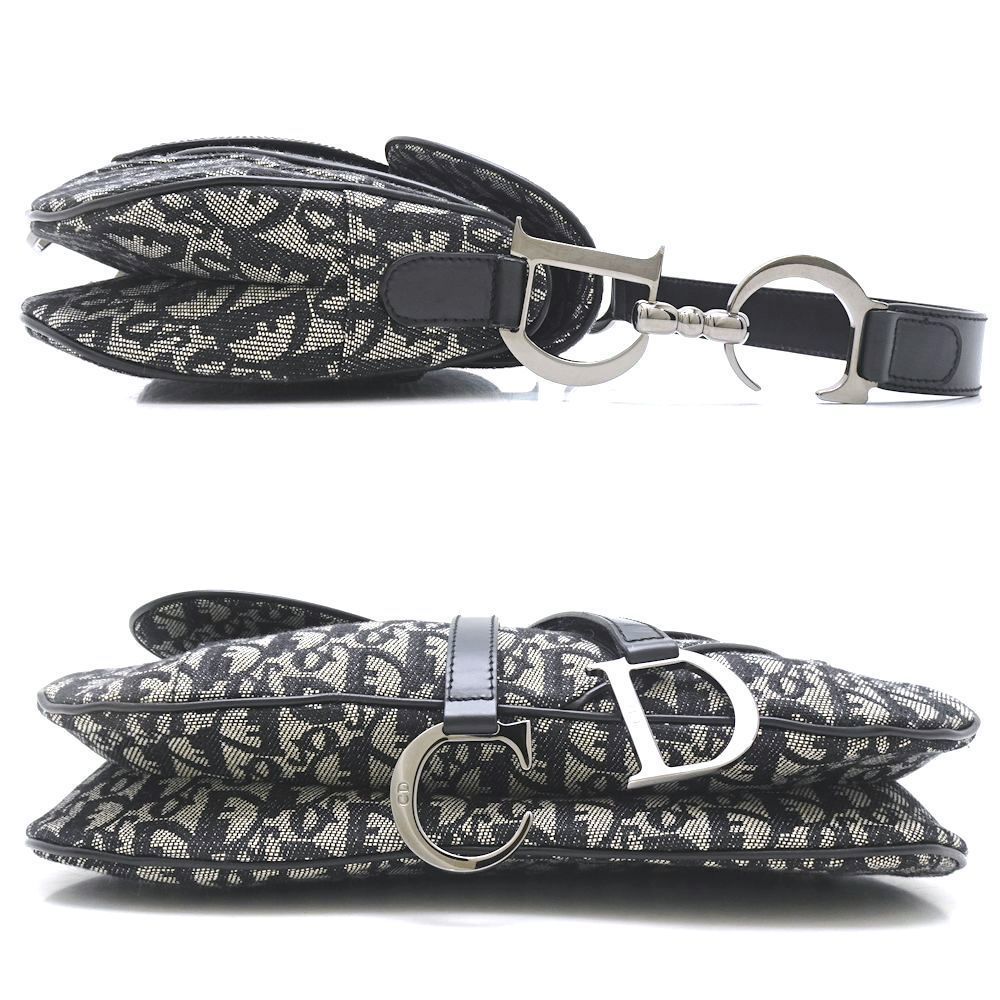 Christian Dior Double Saddle Bag Trotter Black Gray - Picture 2 of 9